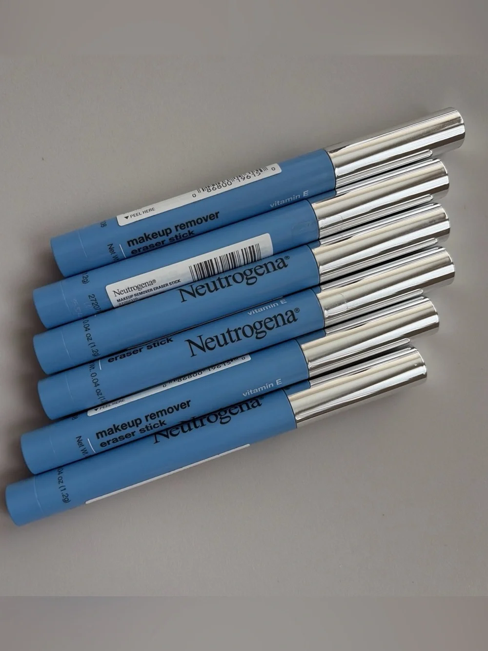 (6) Neutrogena Makeup Remover Eraser Gel Sticks w/Vitamin E 0.04oz/1.1g SEALED!